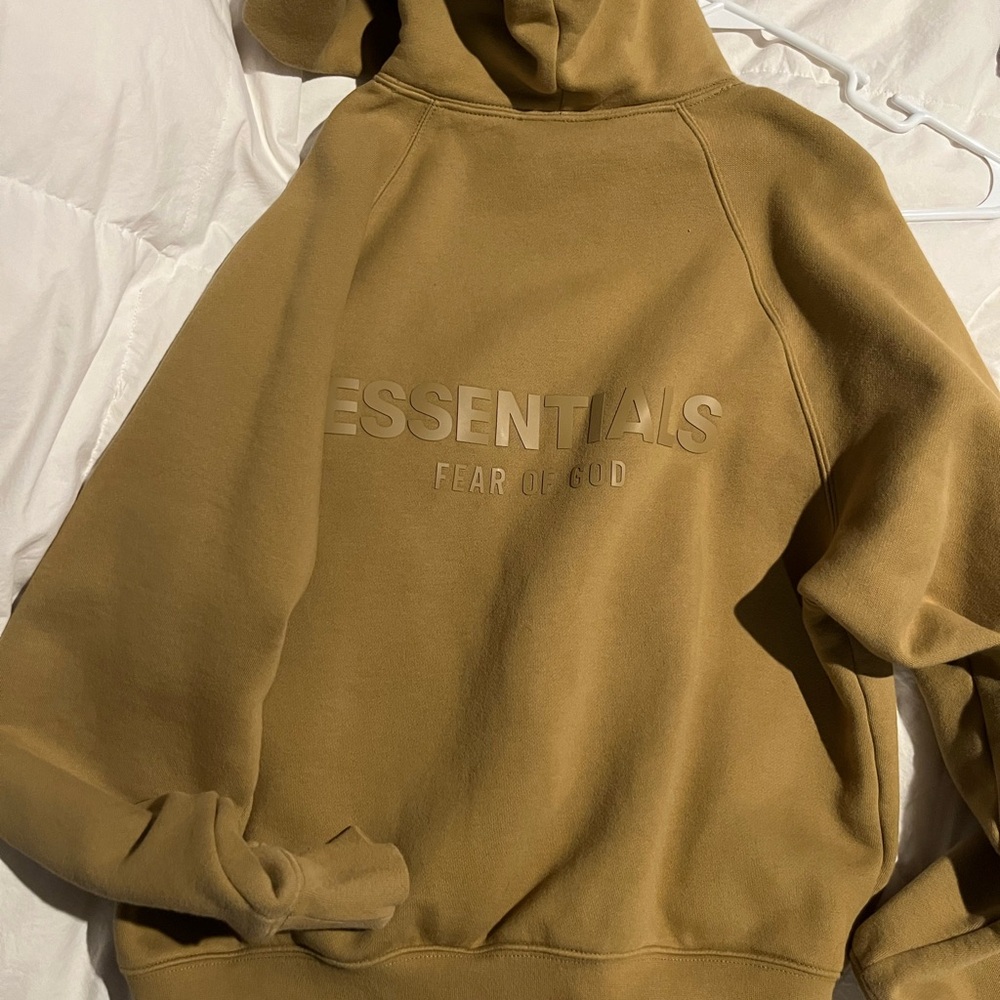 Set Fear of God Essentials Beige Sweatpants and Hoodie ( sold as set )